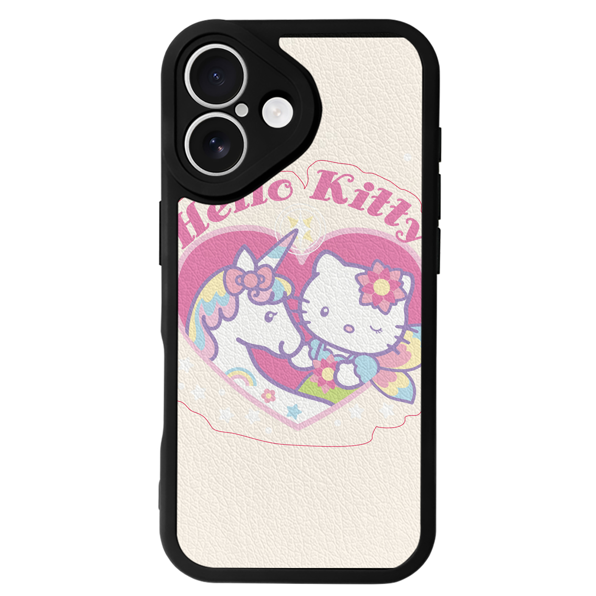 （画像用） Hello Kitty ハローキティ 【iPhone 16シリーズ対応】シリコンスマホケース（レザー調） 材質：シリコン